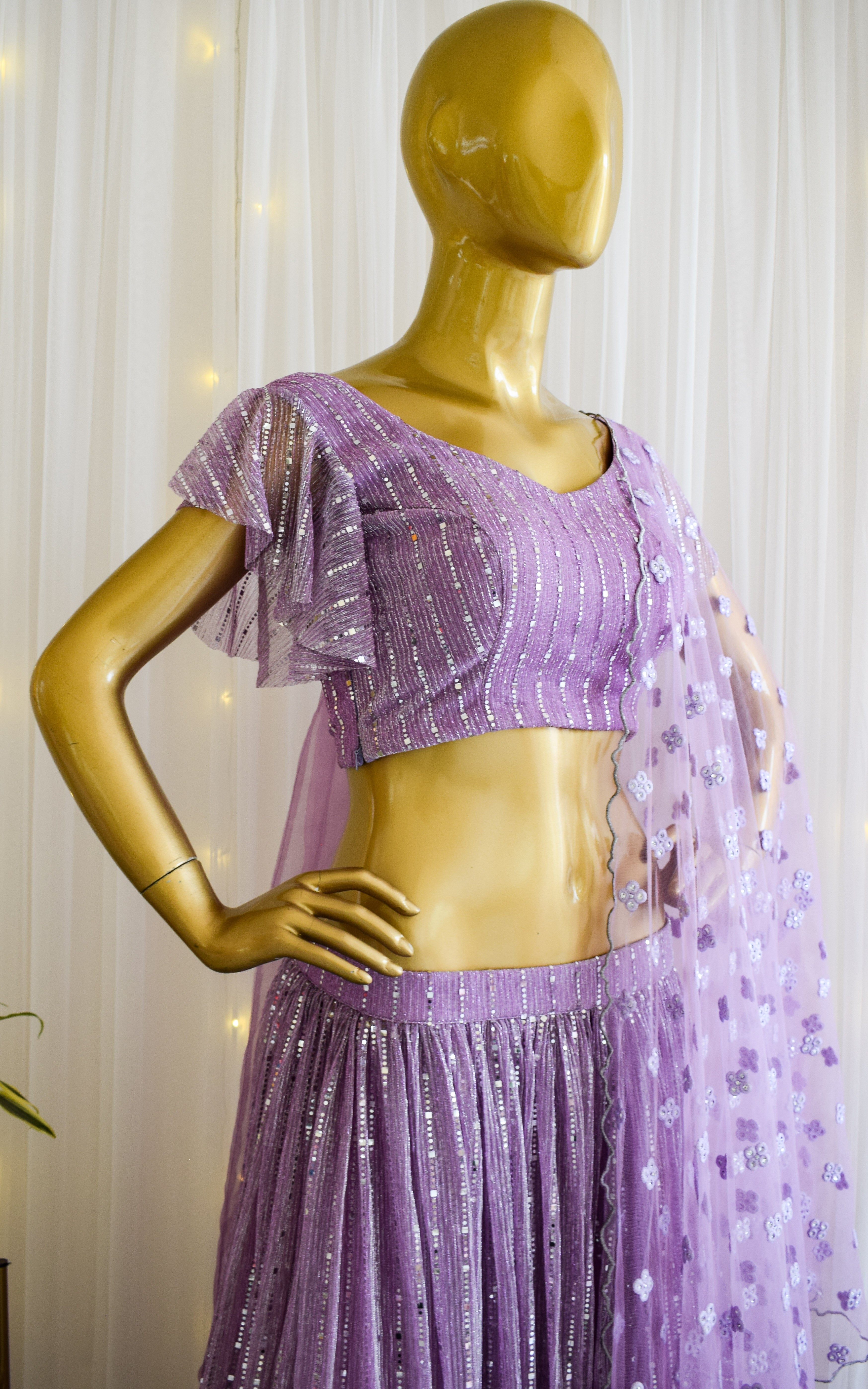 Lilac Shimmer Lehenga