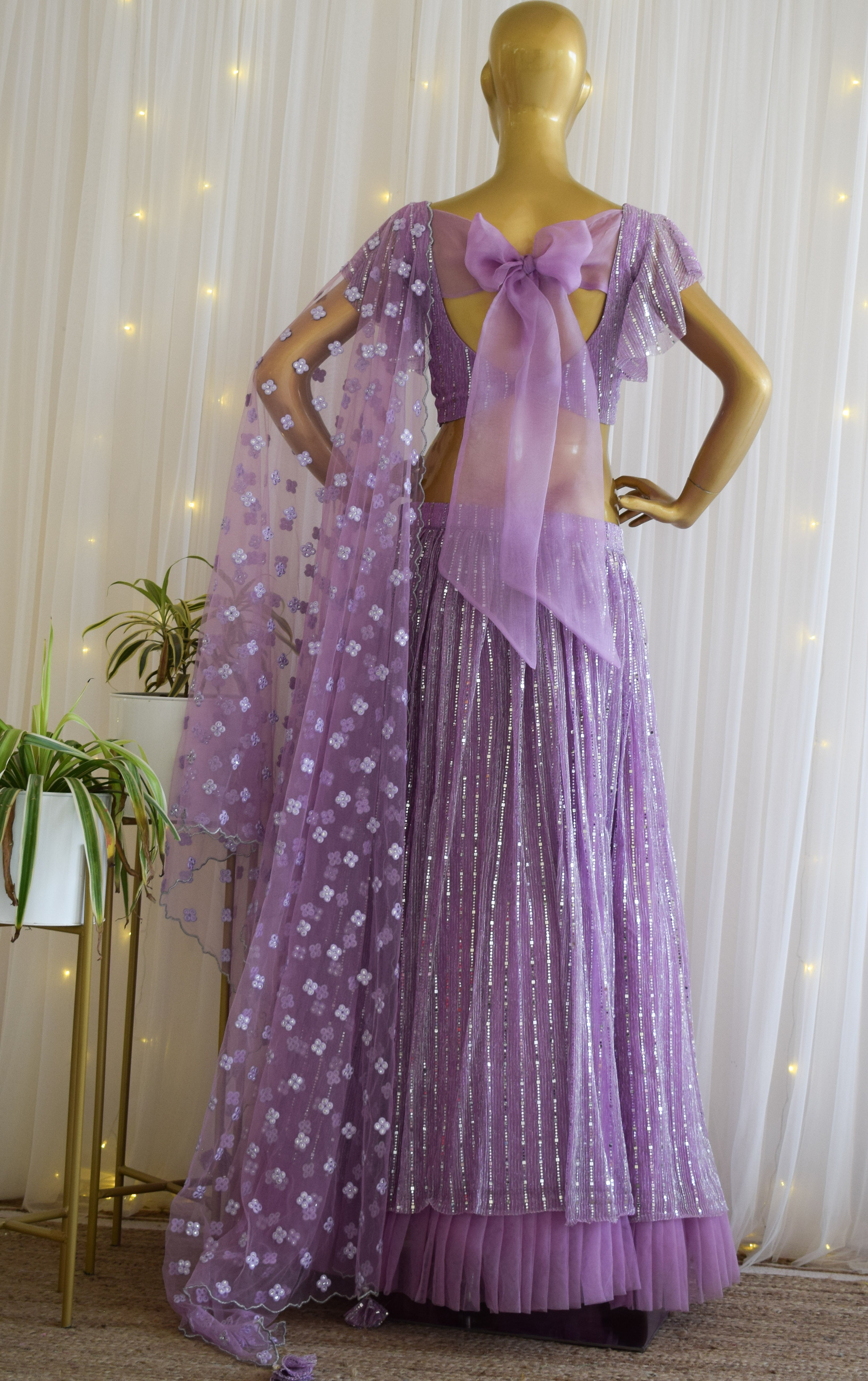 Lilac Shimmer Lehenga