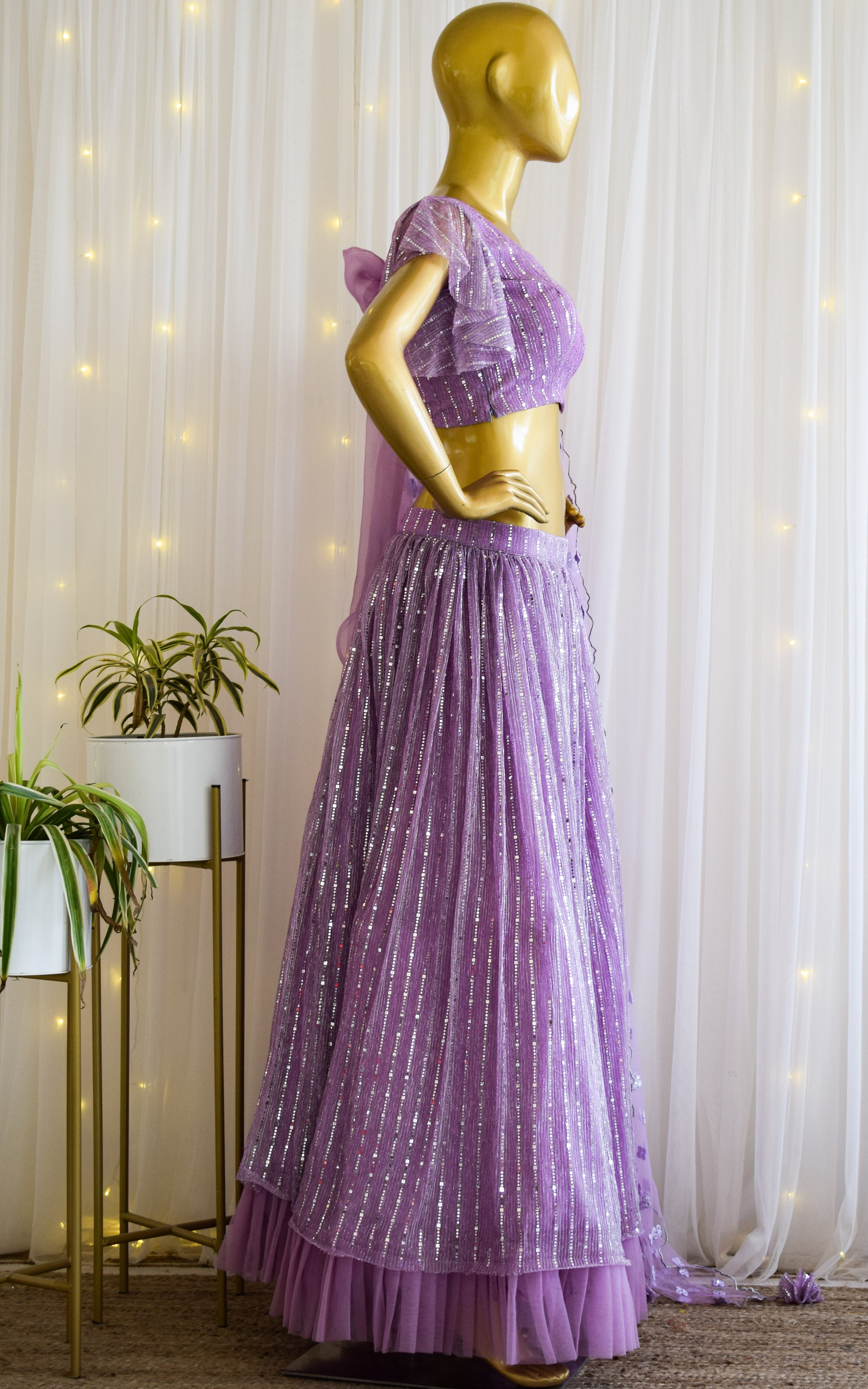 Lilac Shimmer Lehenga