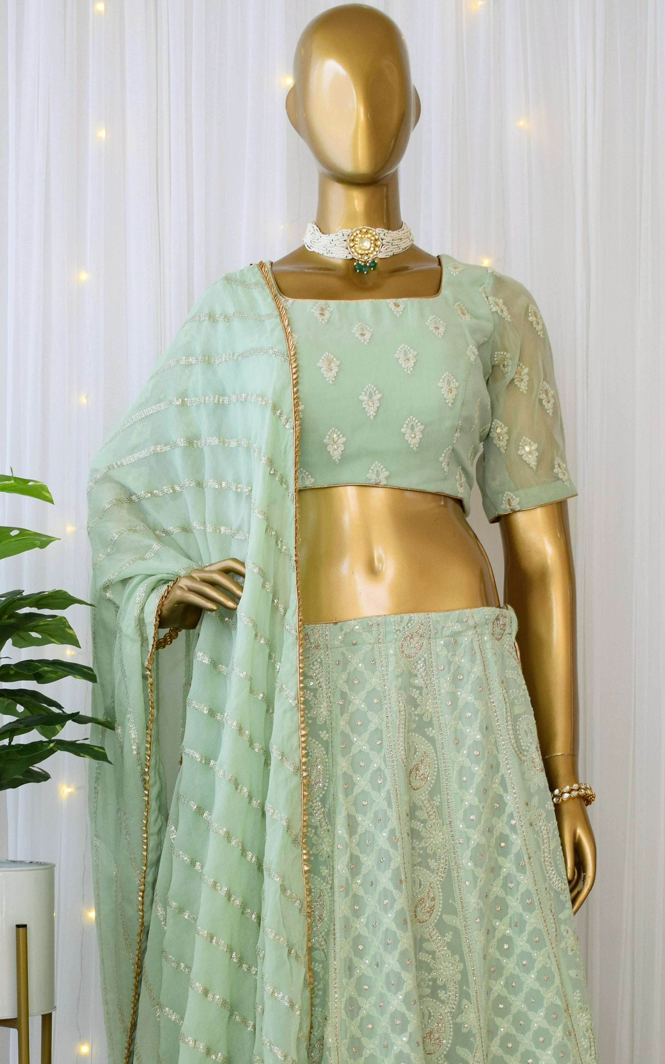 Buy Embroidered Chikankari Net Dupatta | Luxurionworld – tagged  