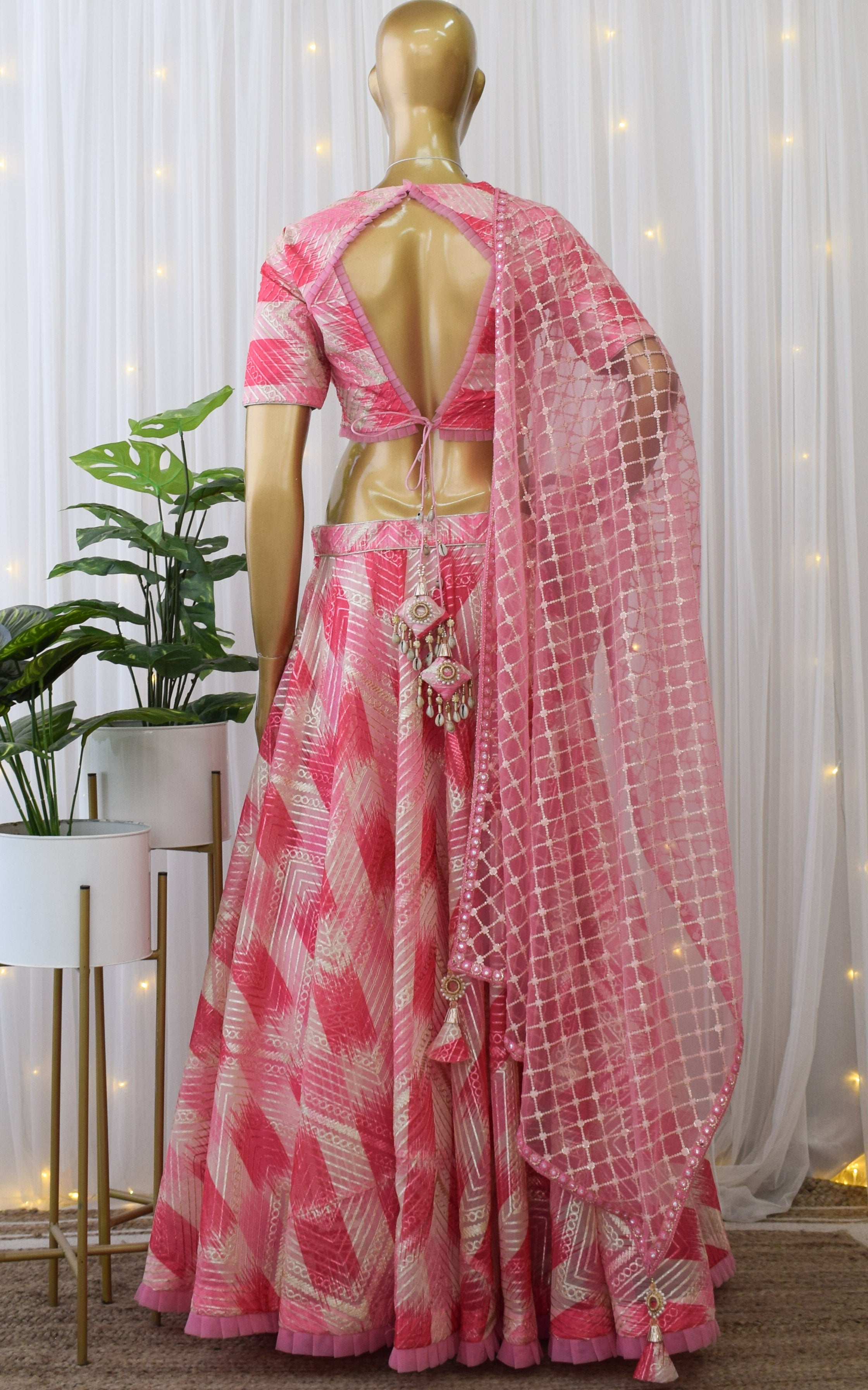 Pink & Cream Gota Work Lehenga
