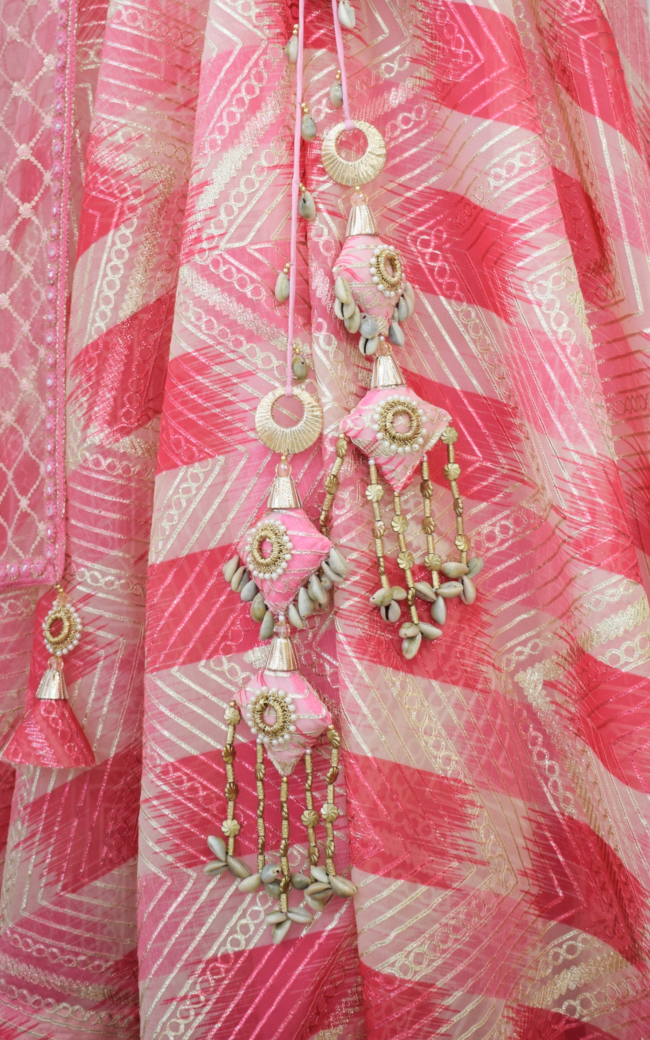 Pink & Cream Gota Work Lehenga
