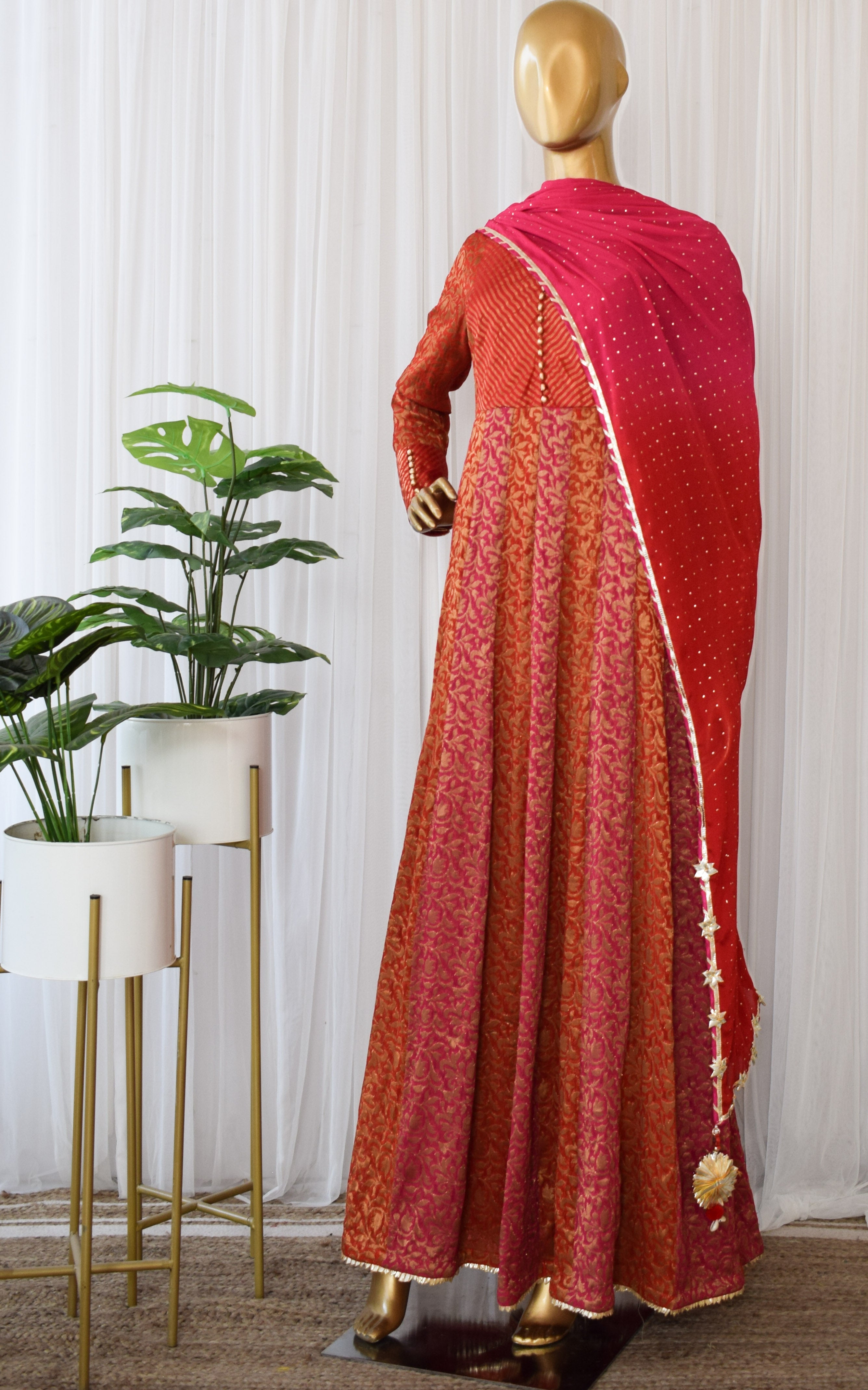 Minakari Banarashi Daman Silk Jacquard Salwar Suit In Wine