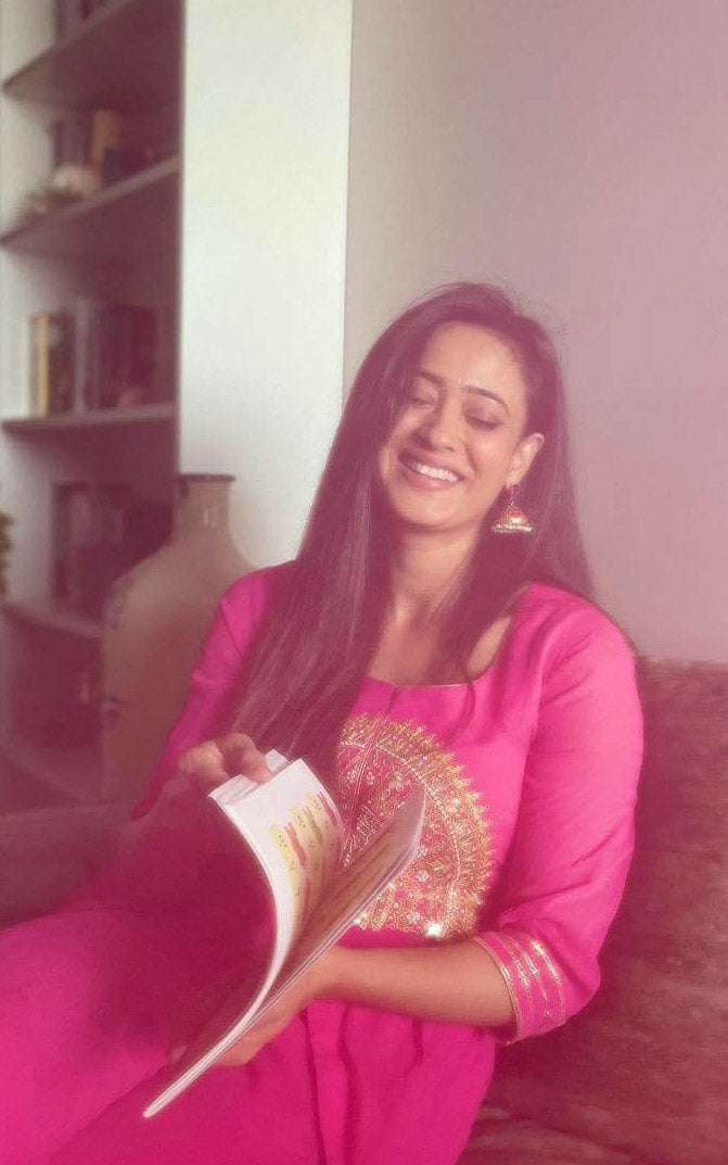 Shweta Tiwari Hot Pink Anarkali and Palazzo Set