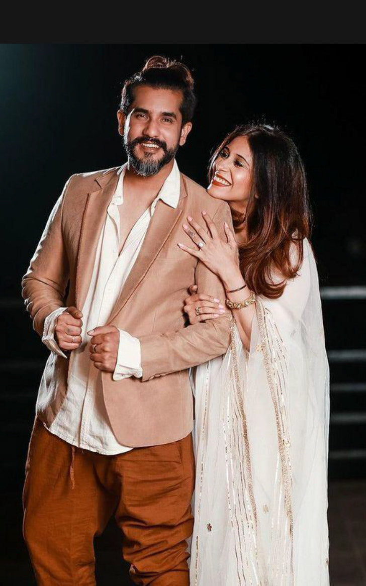 Kishwer M Rai White Gota Patti Anarkali