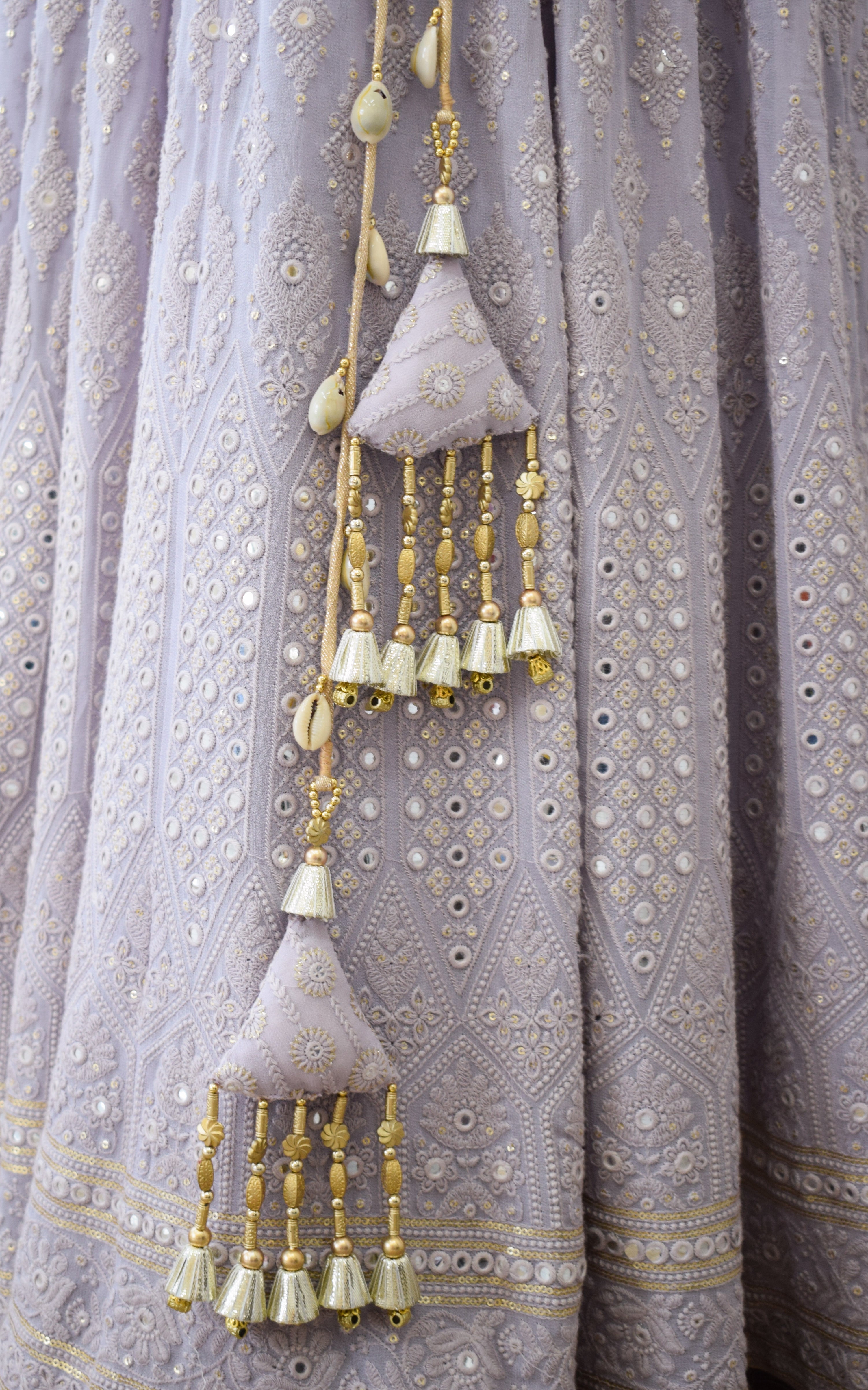 Periwinkle Blue Mirrorwork Lehenga