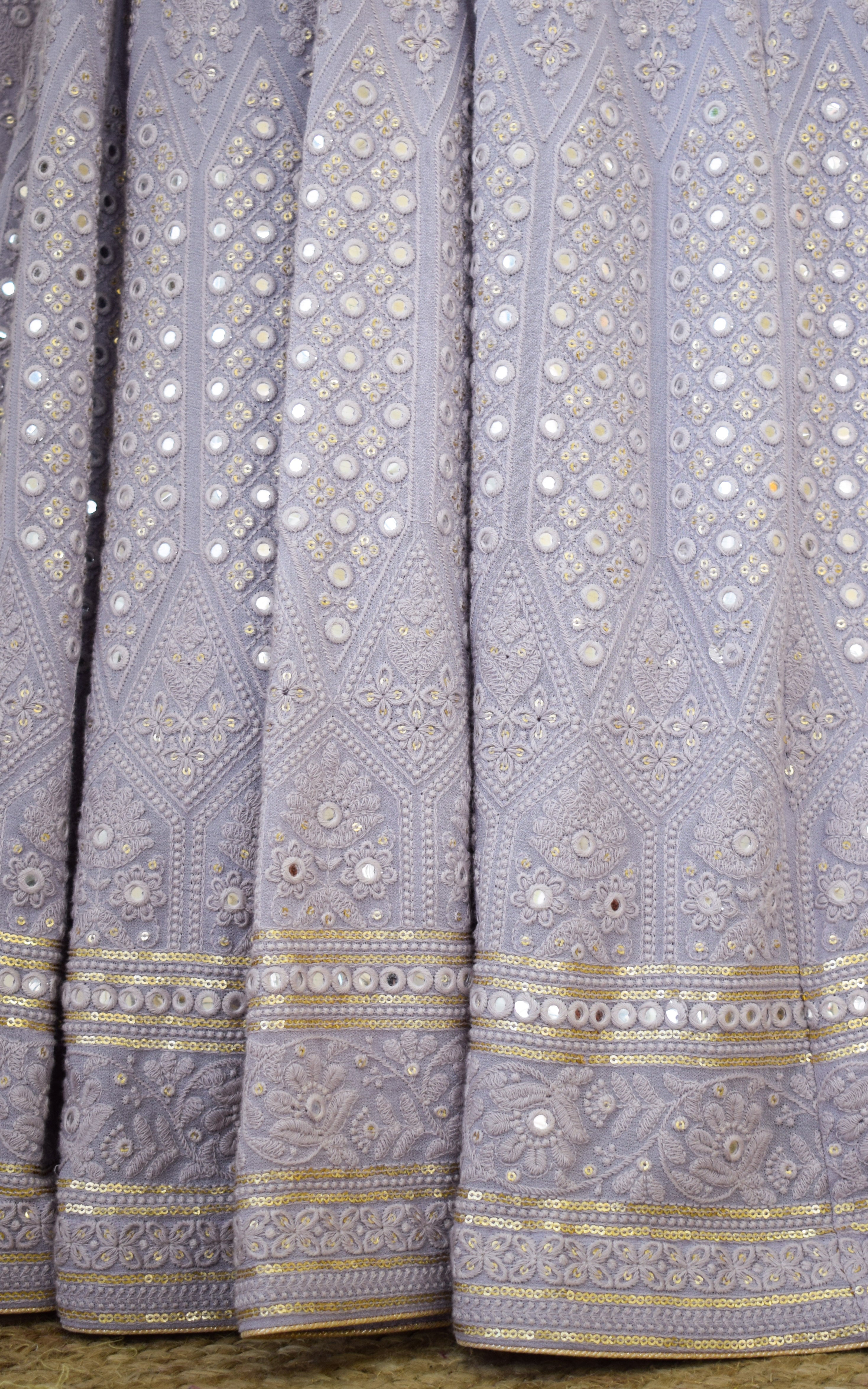 Periwinkle Blue Mirrorwork Lehenga