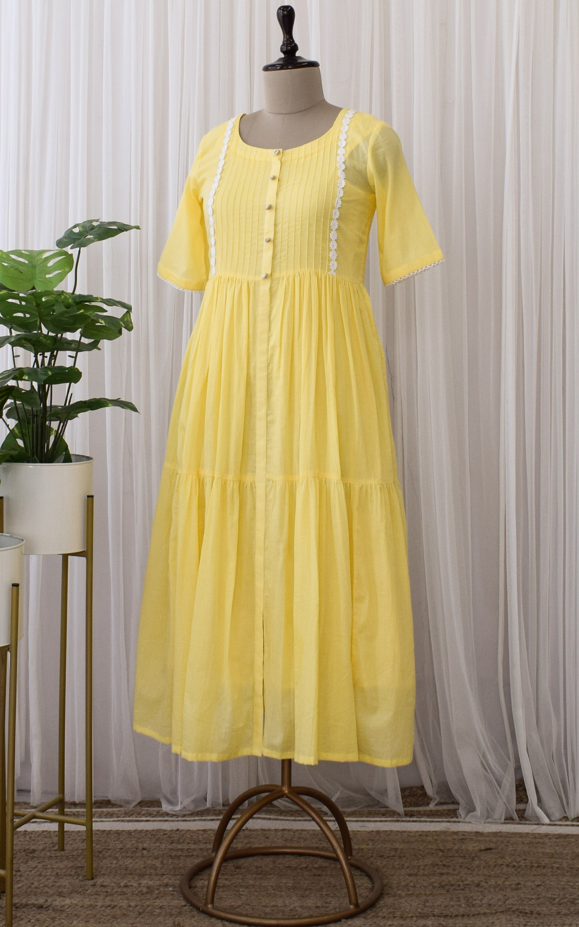 Light Yellow Mulmul Tunic