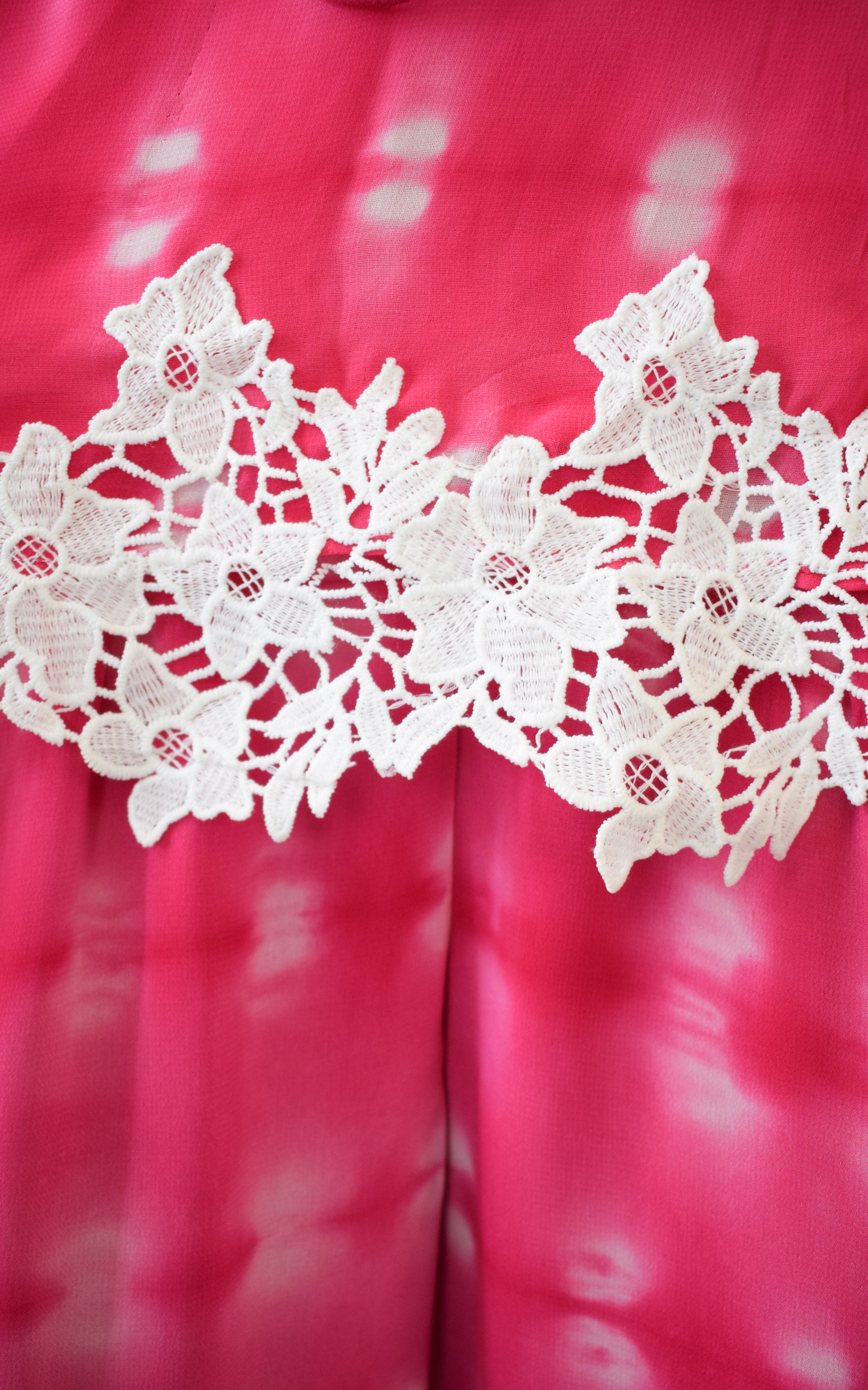 Pink Shibori Mirrorwork Kaftan Sharara Set