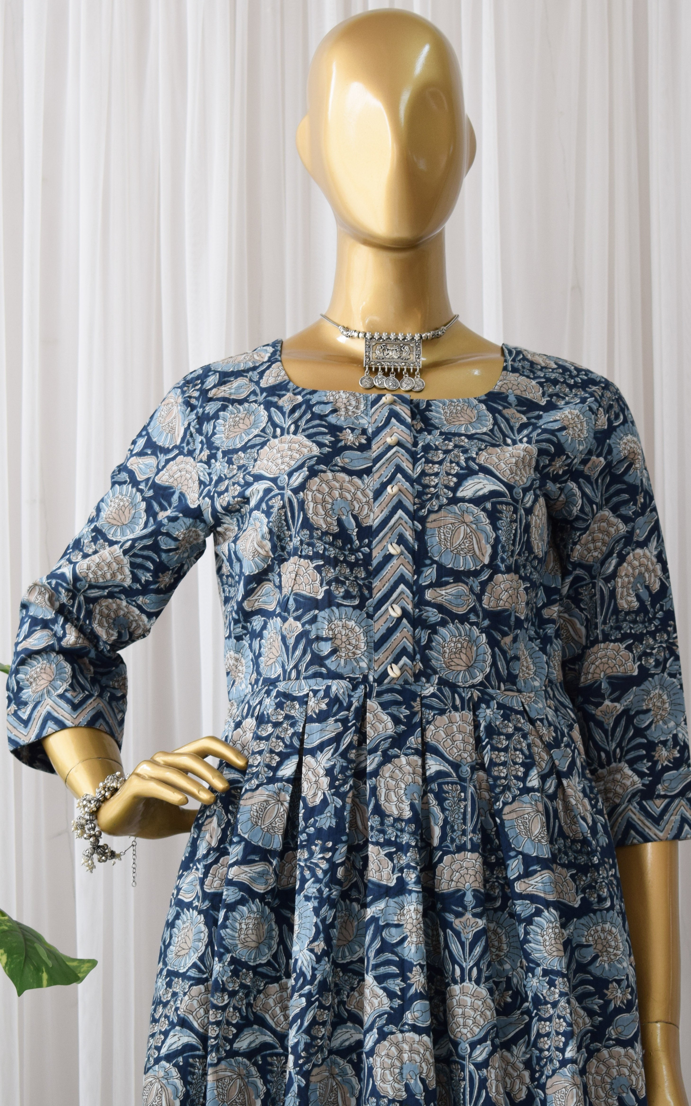 Midnight Blue Block Print Co-Ord Set