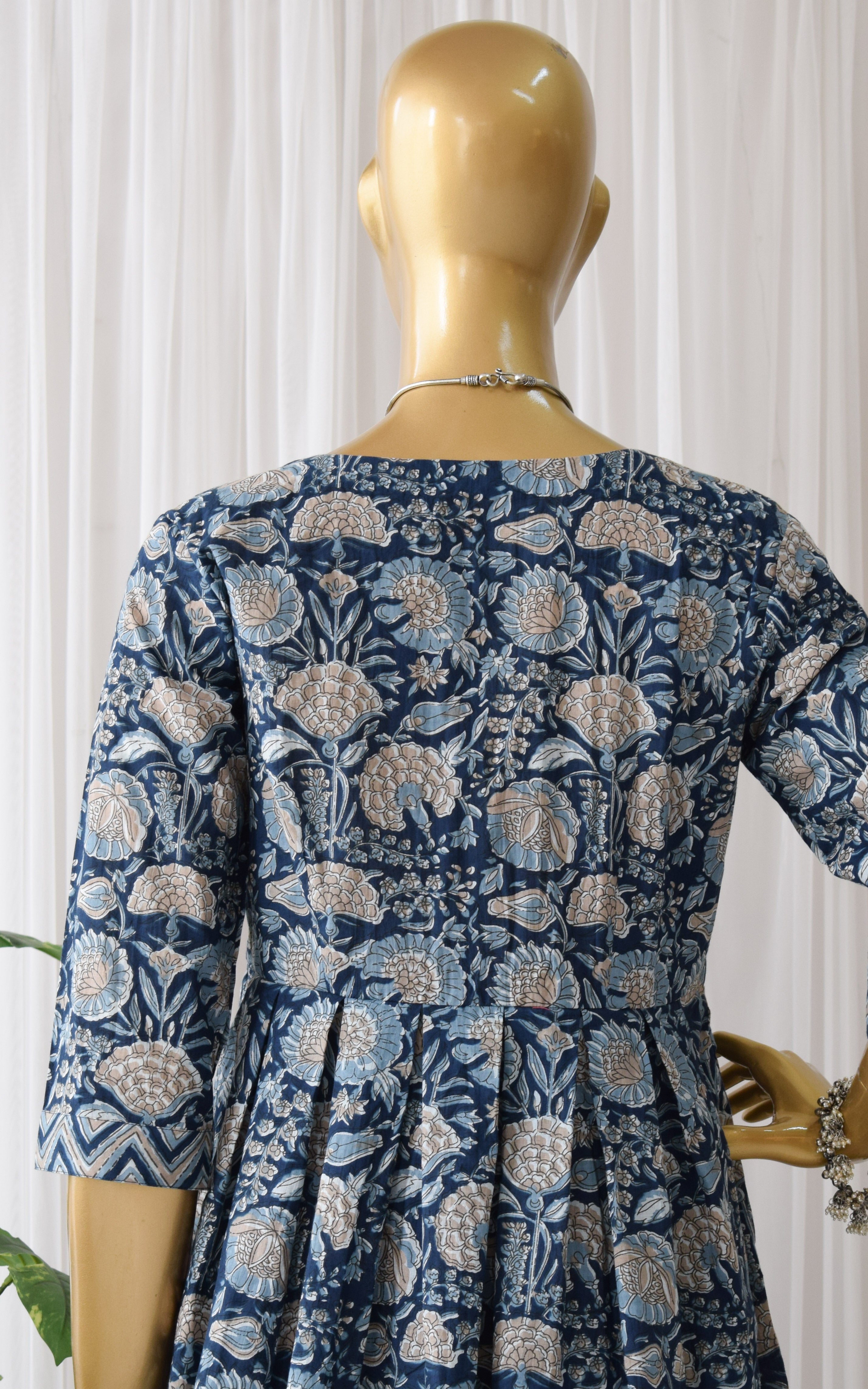 Midnight Blue Block Print Co-Ord Set