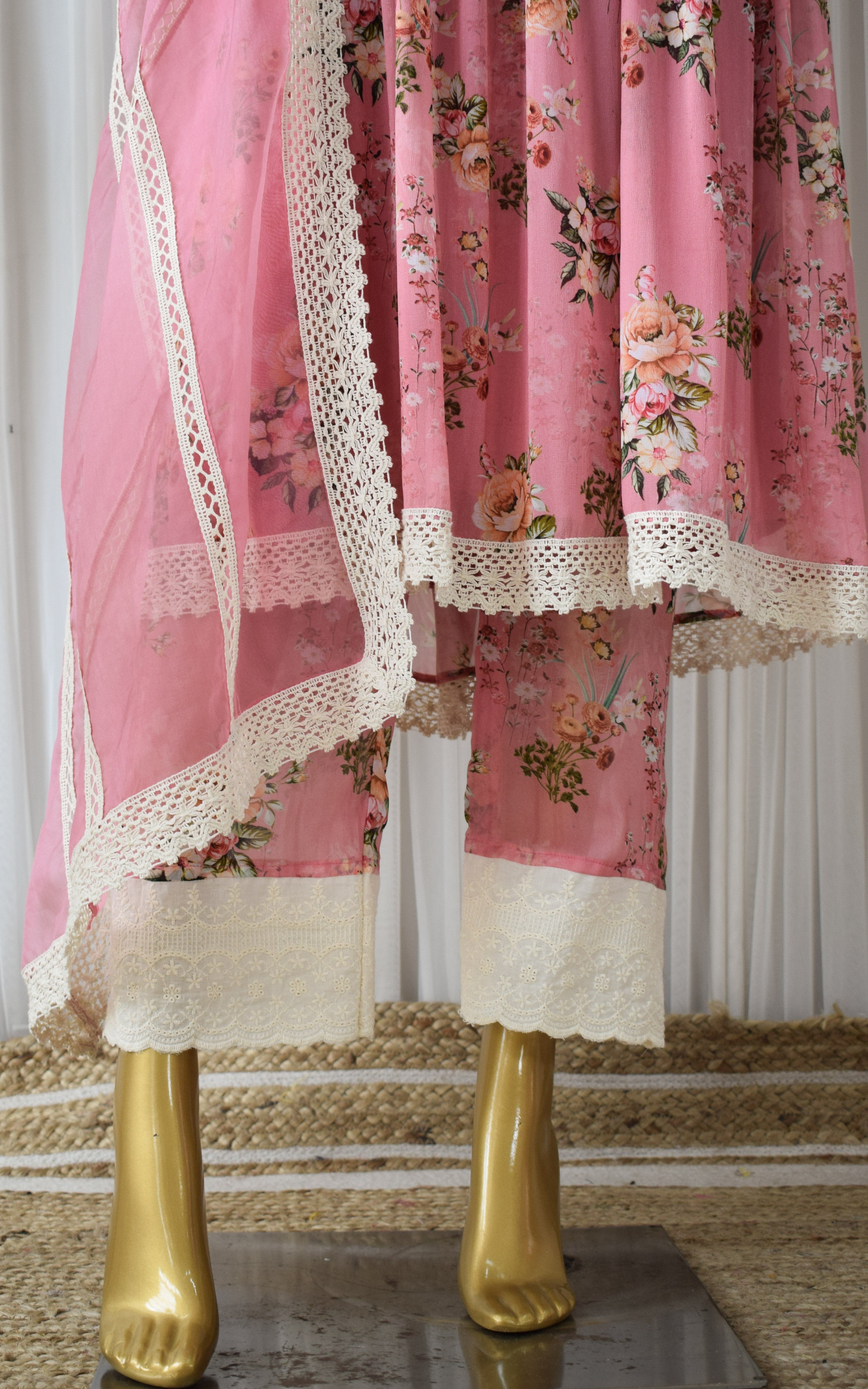 Shraddha Arya Pink Floral Printed Georgette Anarkali Set
