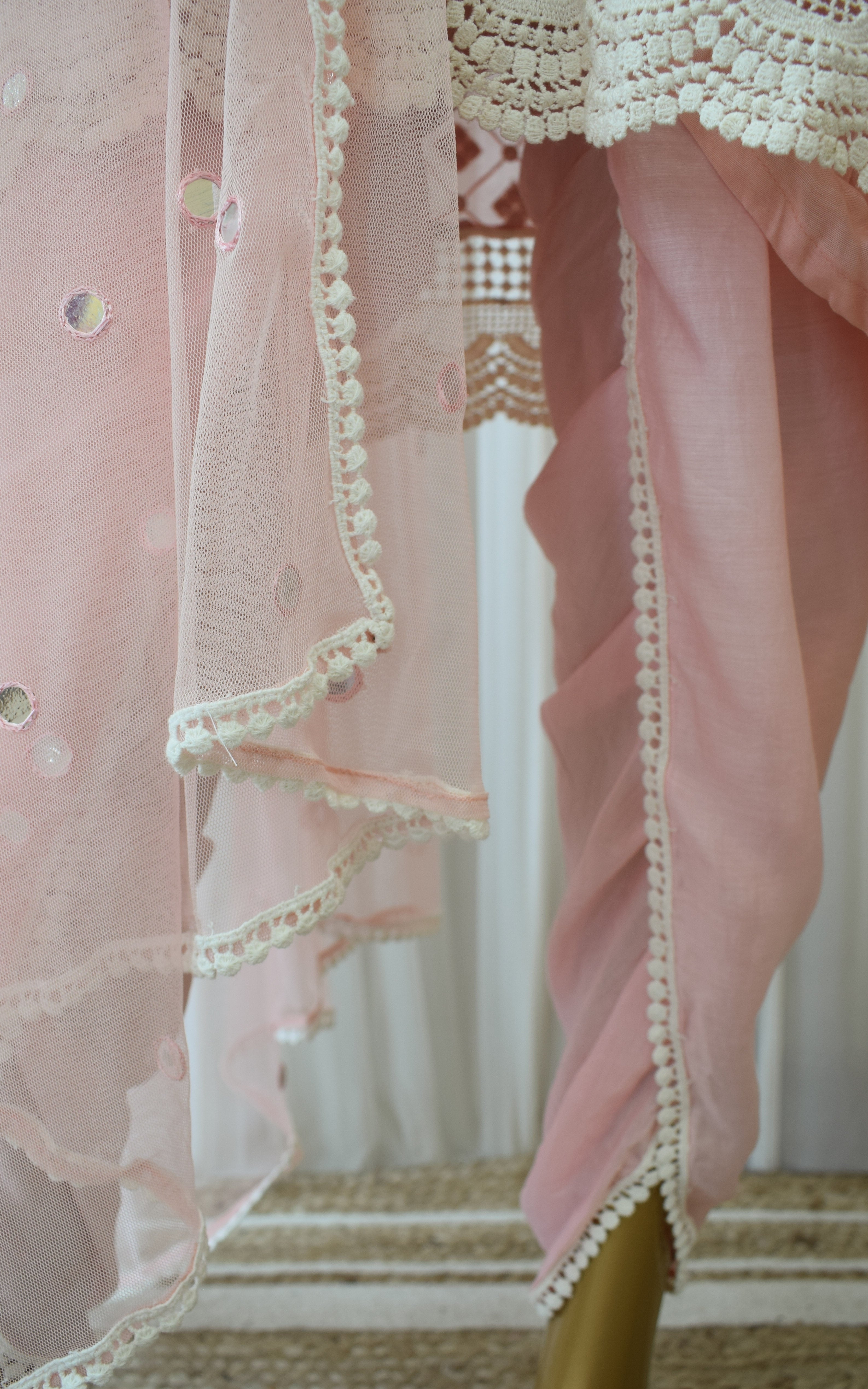 Blush Mirrorwork Kurta With Dhoti Pant