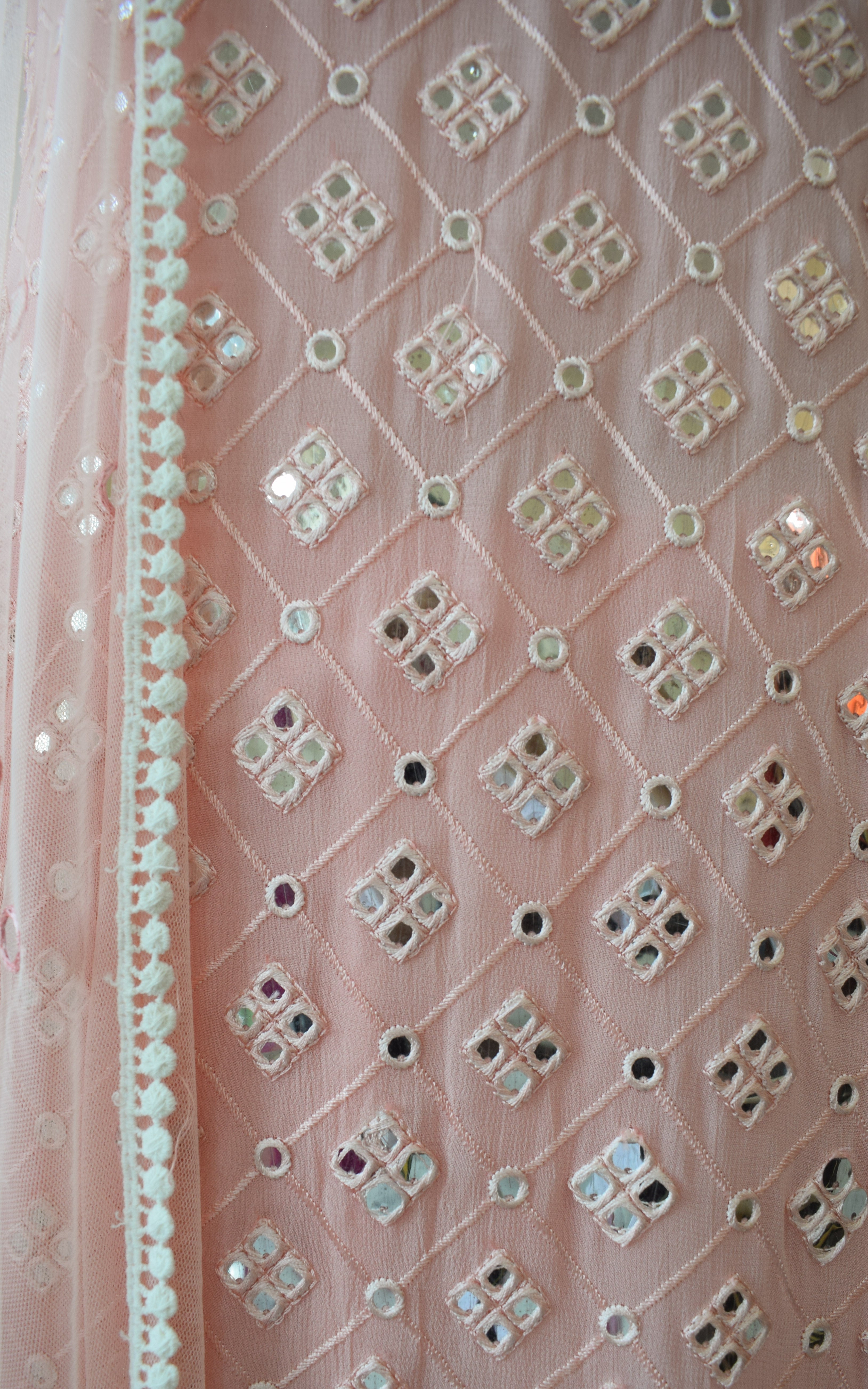 Blush Mirrorwork Kurta With Dhoti Pant