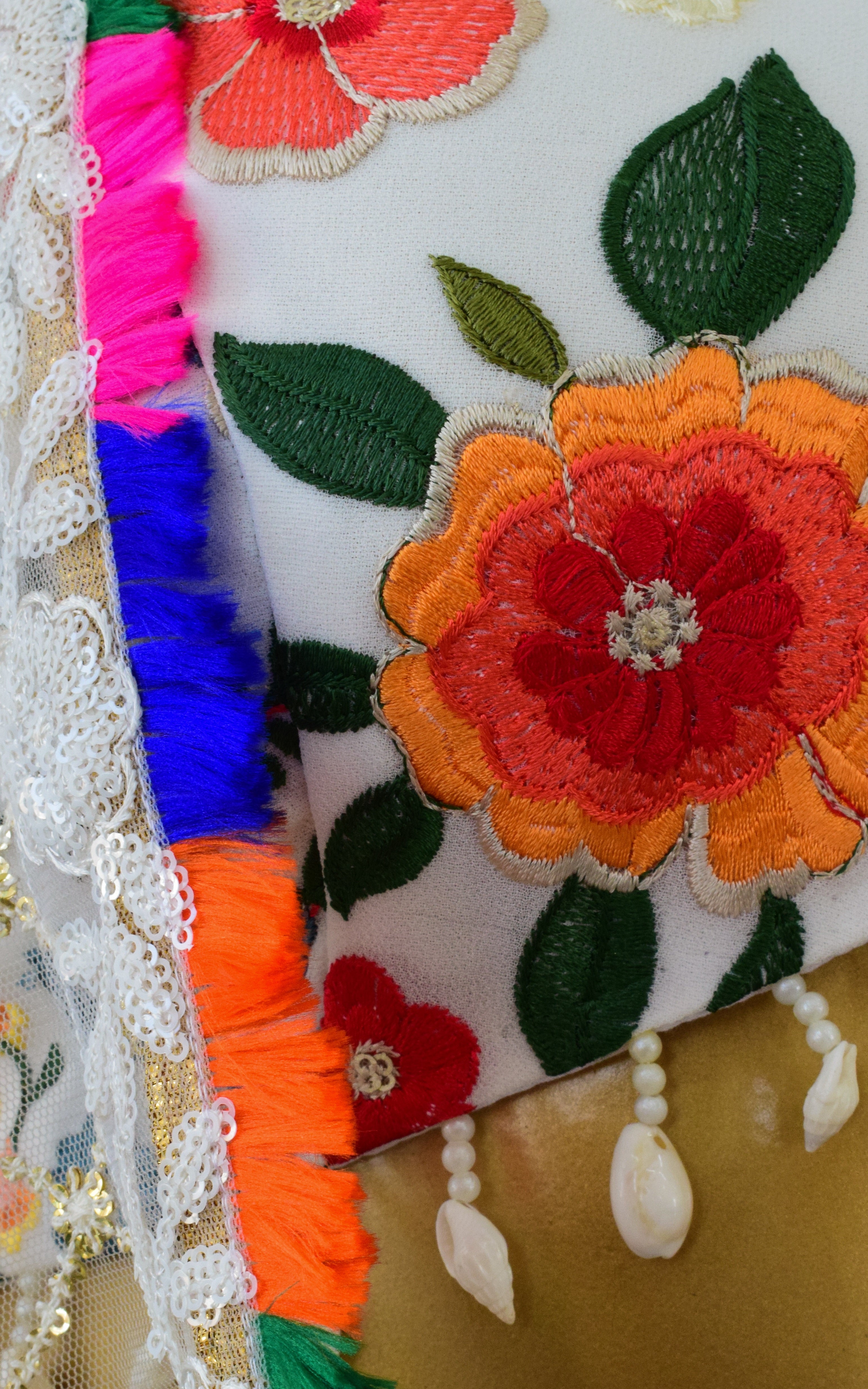 Gurleen Gambhir Off-white Floral Embroidered Lehenga