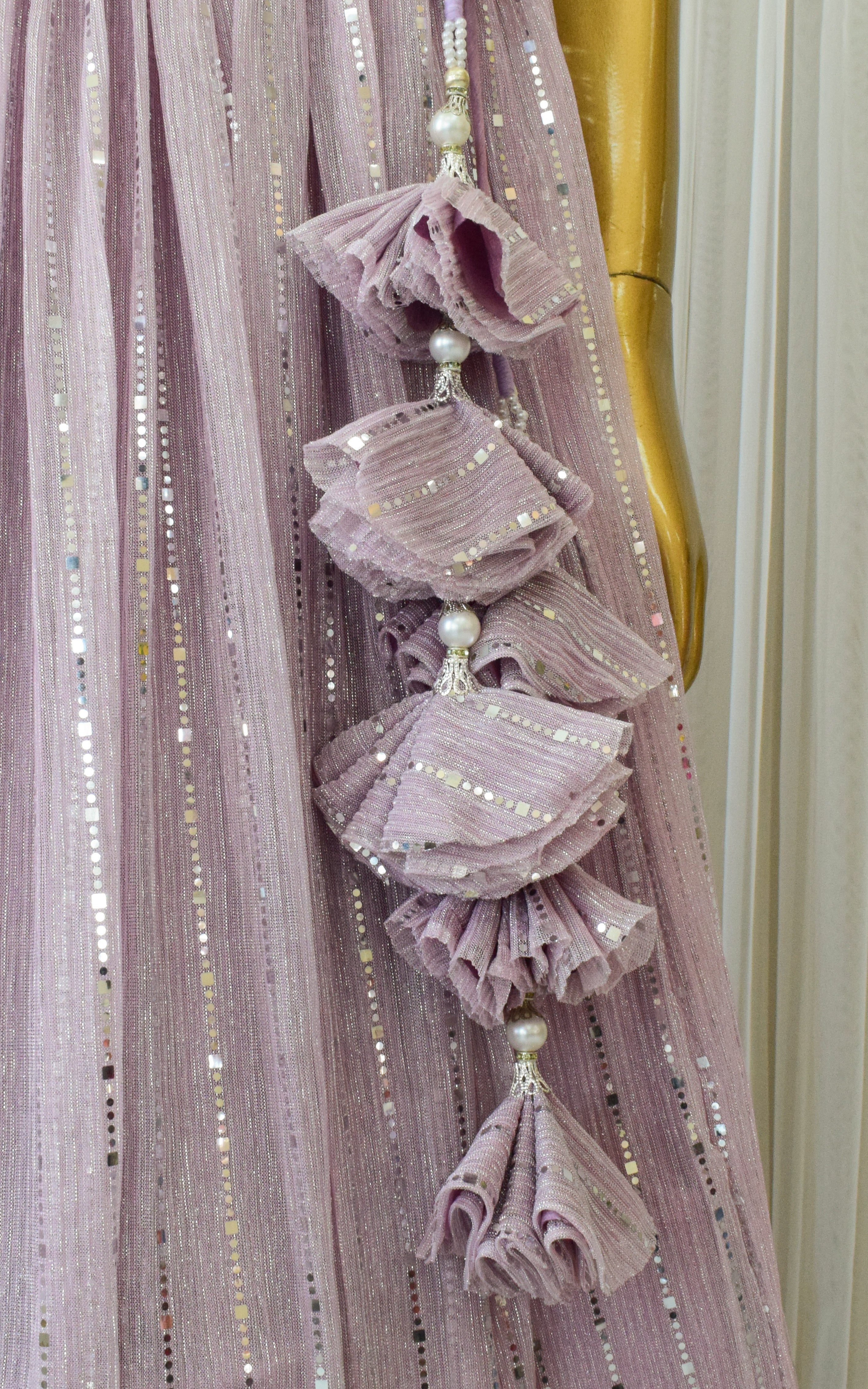 Champagne Pink Shimmer Lehenga