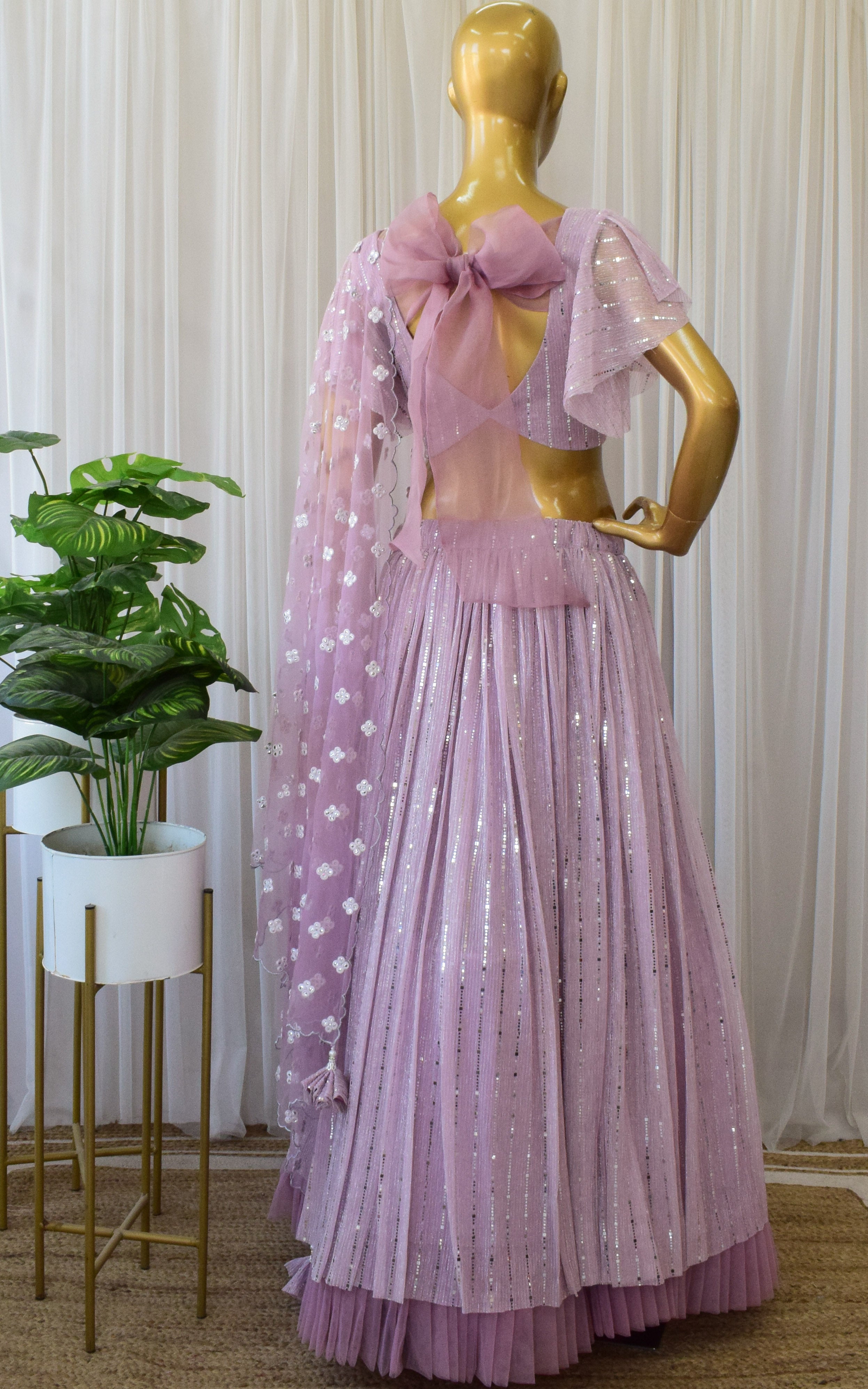 Champagne Pink Shimmer Lehenga