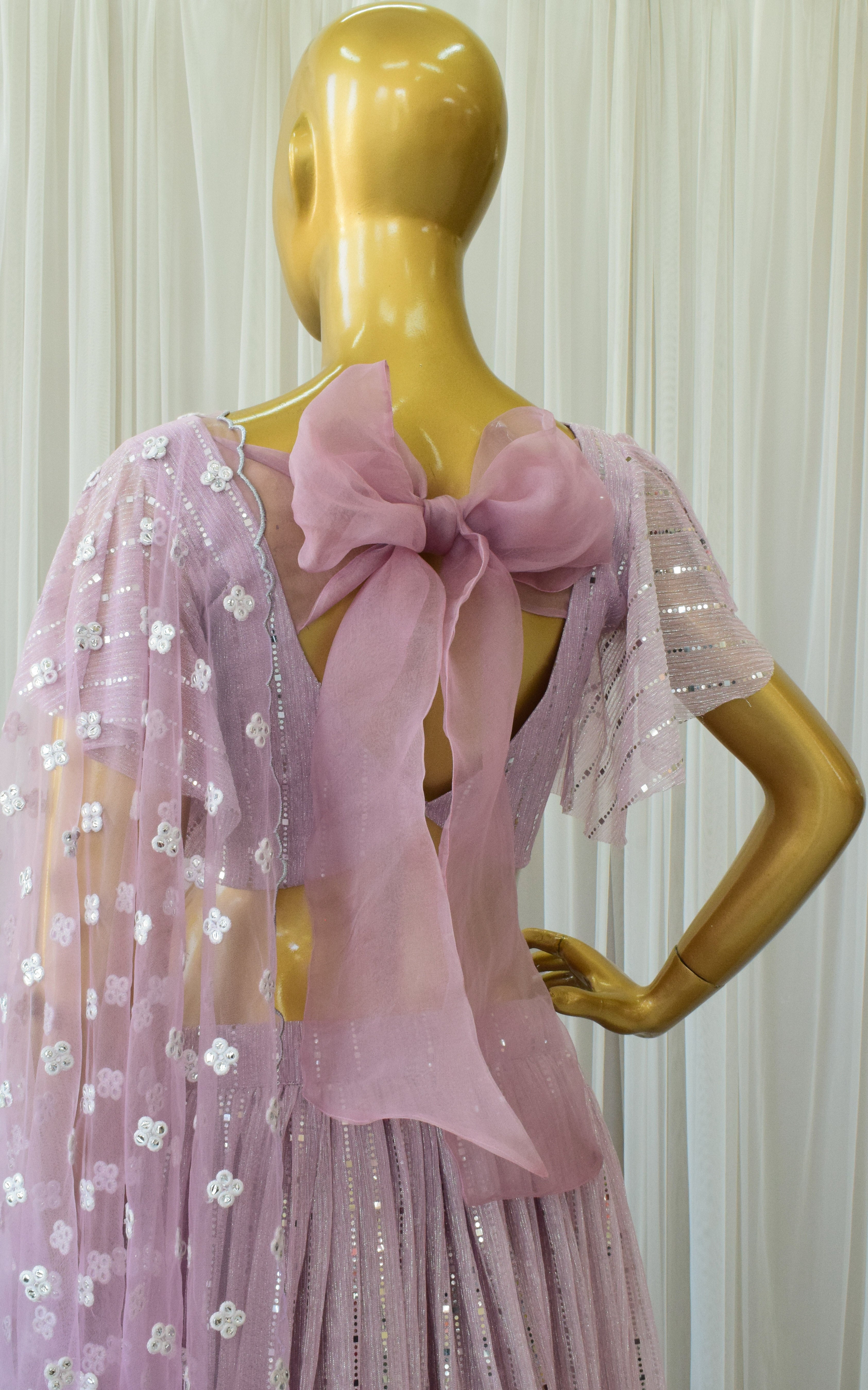 Champagne Pink Shimmer Lehenga