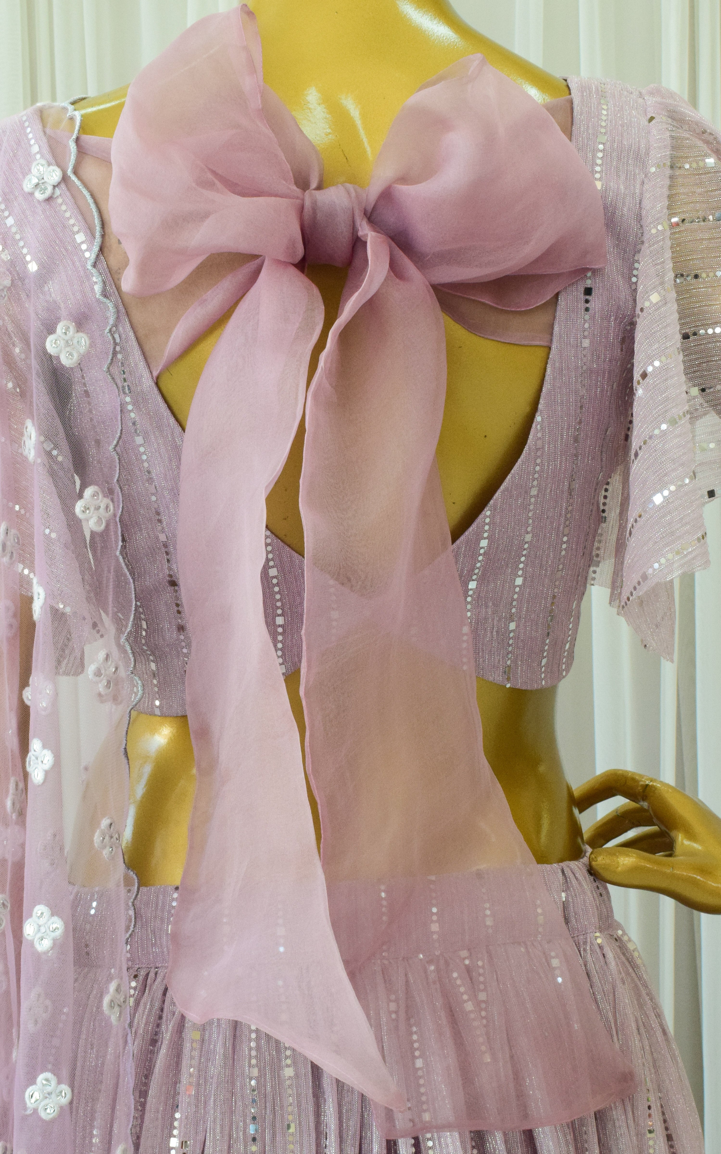Champagne Pink Shimmer Lehenga