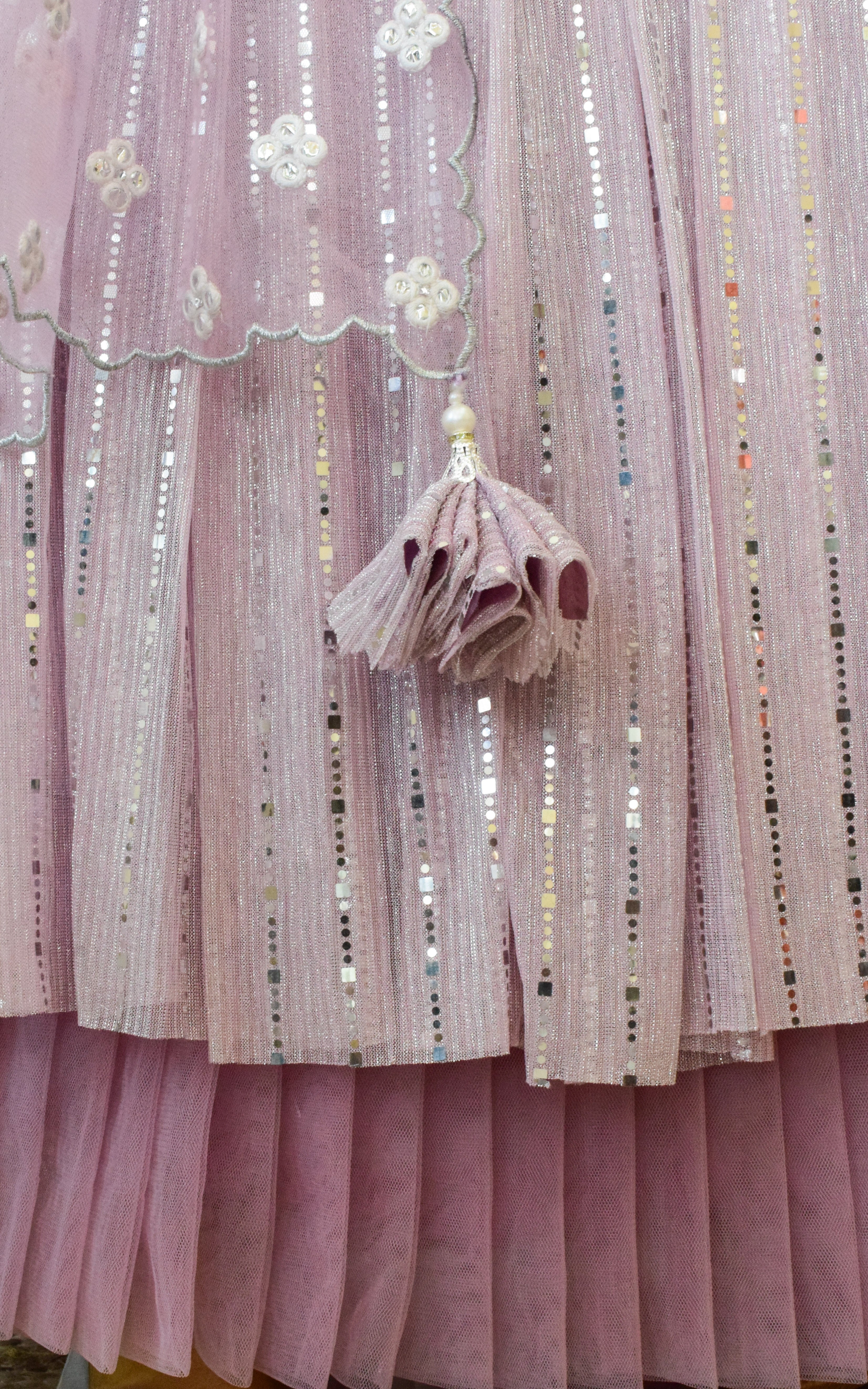 Champagne Pink Shimmer Lehenga