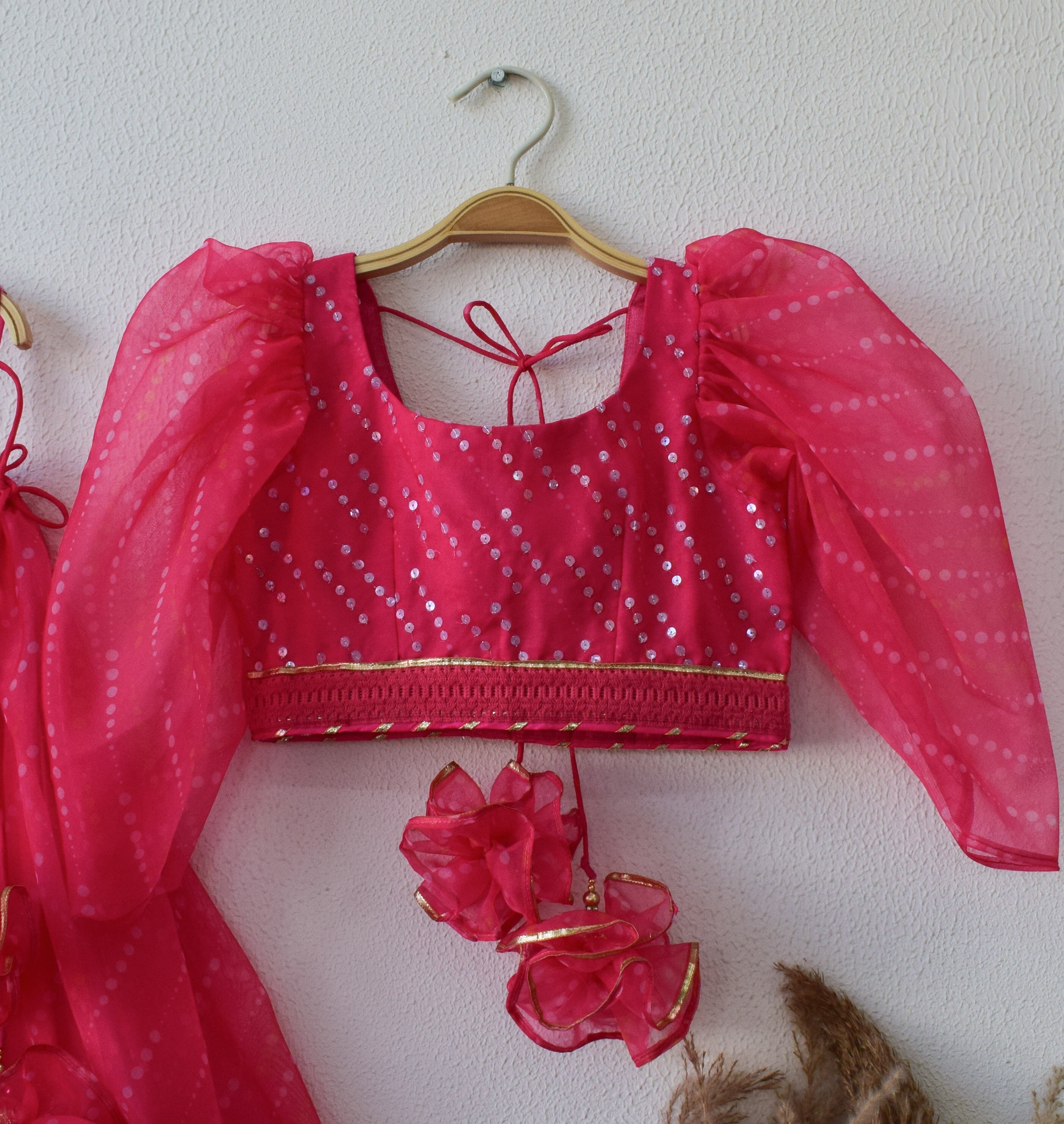 Rani Polka Dot Organza Kids Lehenga