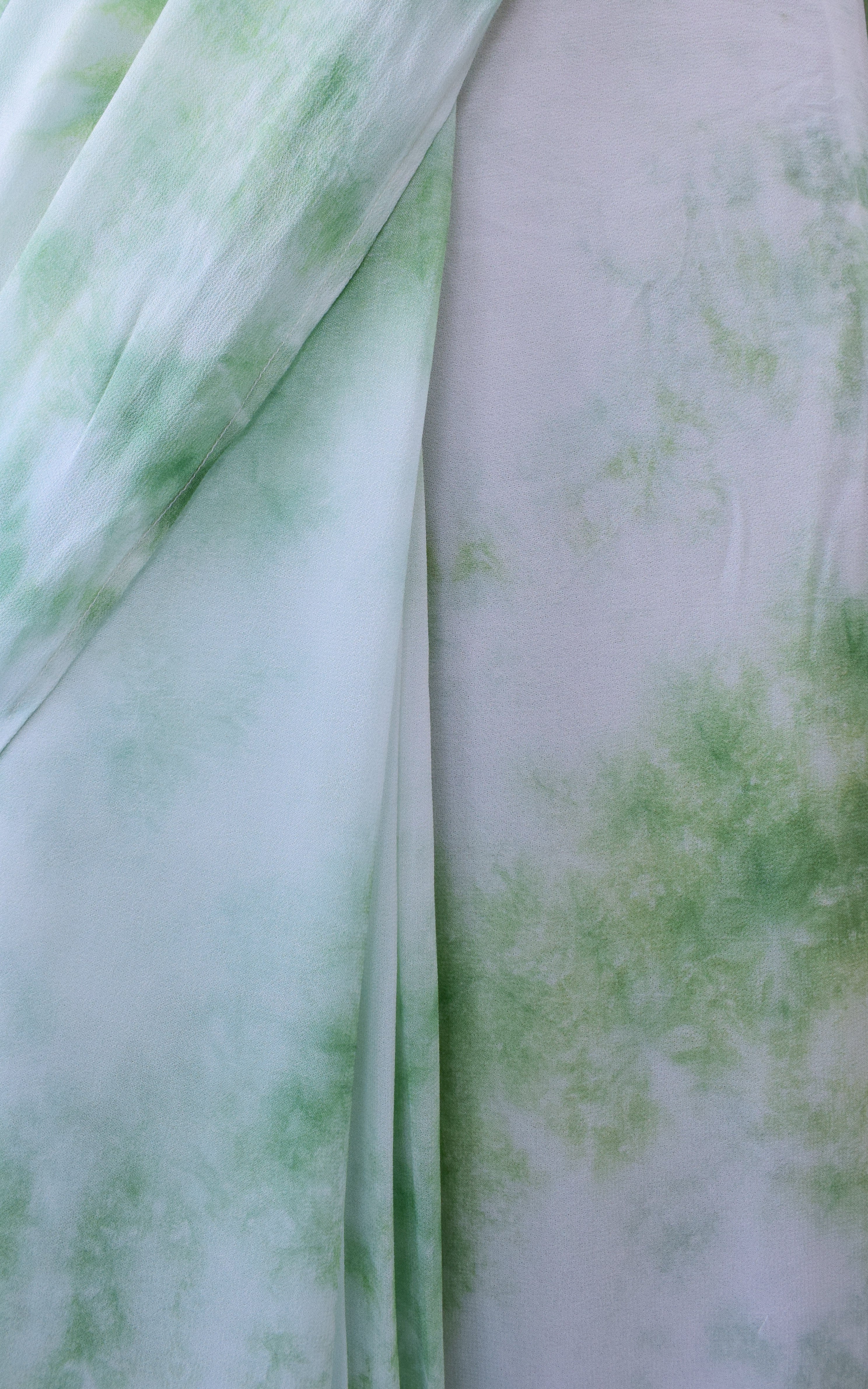 Pastel Green Pre-stitched Shibori Saree