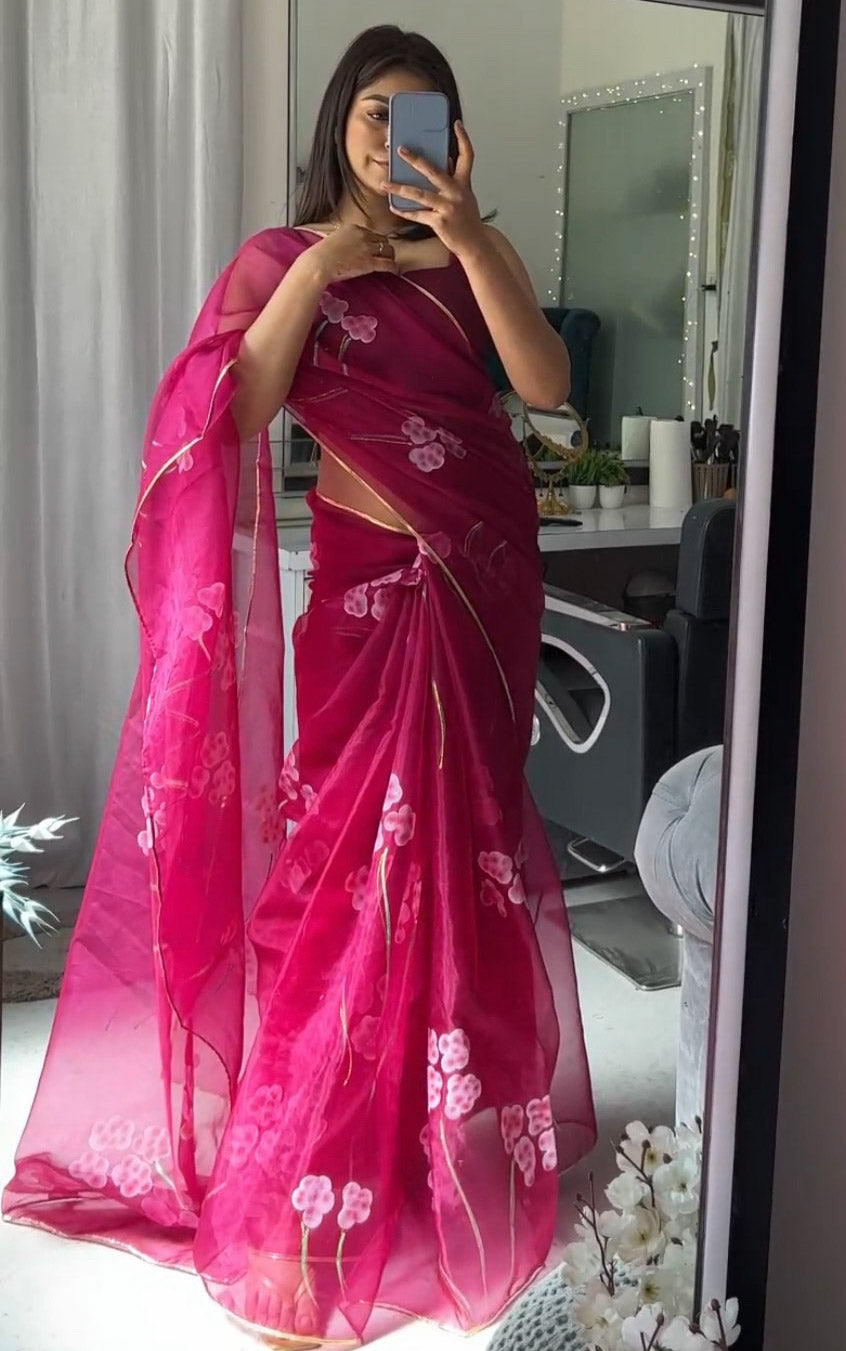 Buy organza saree sales