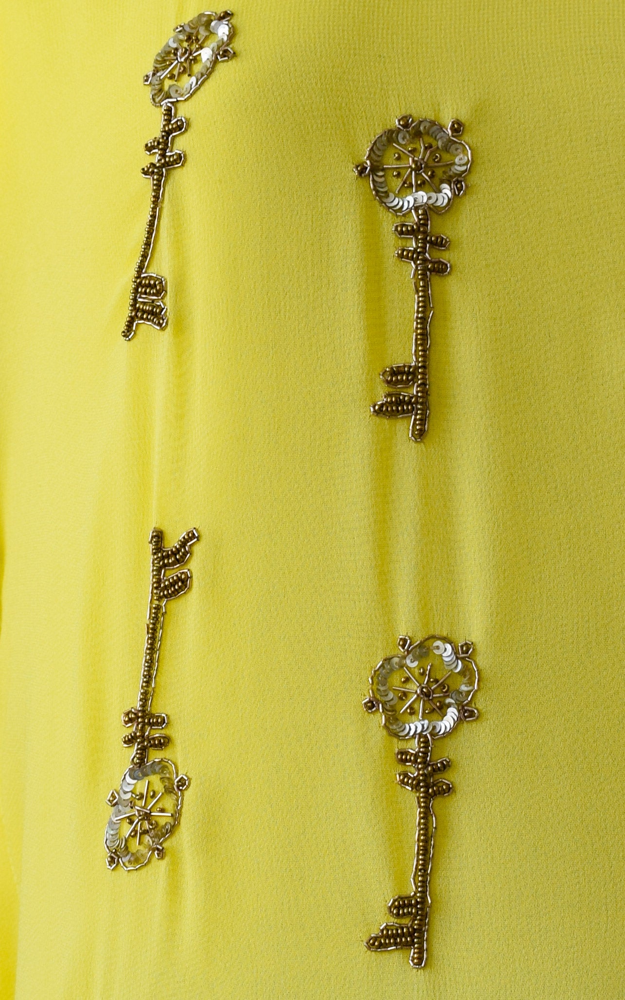 Yellow-Grey Kaftan Tunic
