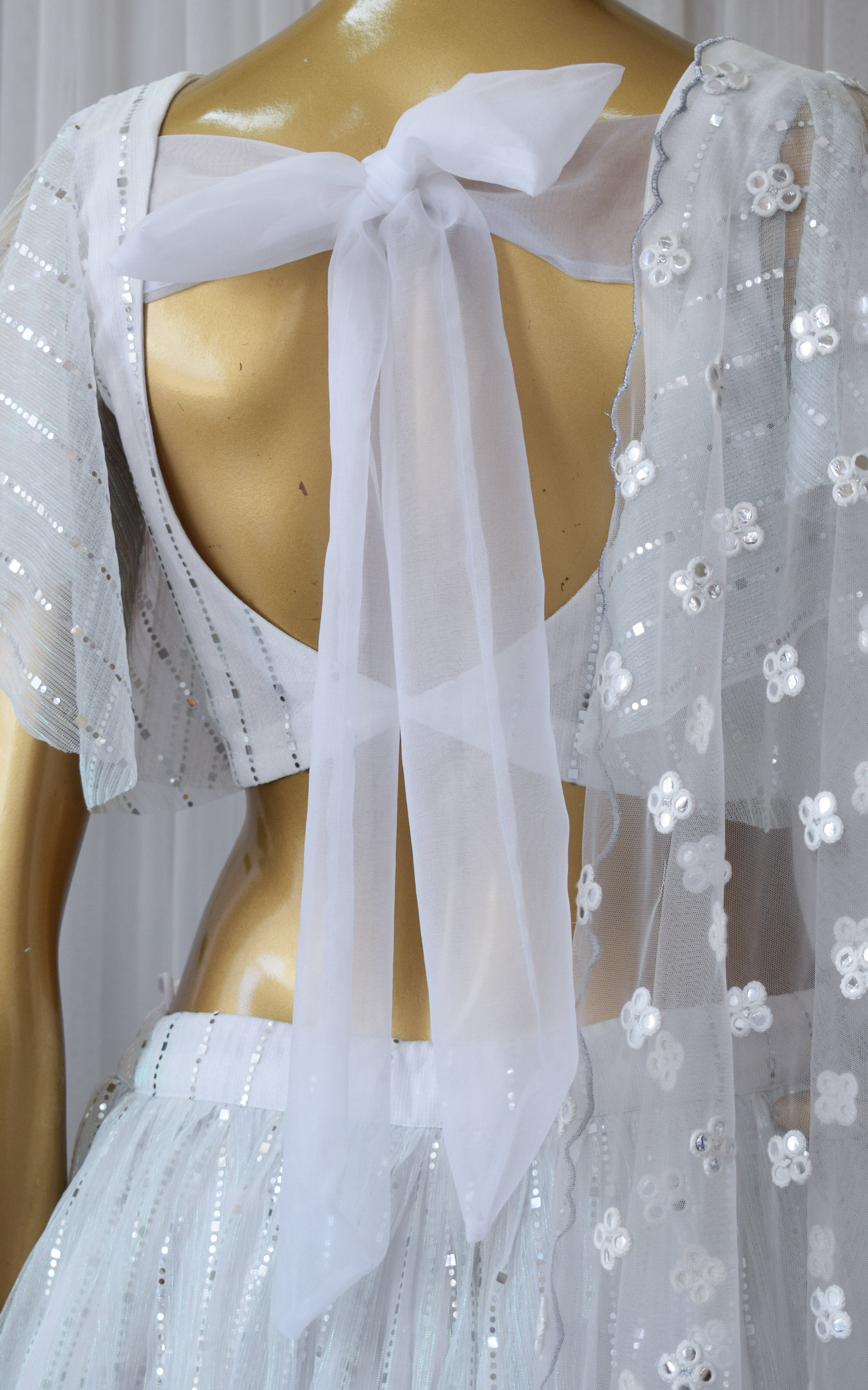 White Shimmer Lehenga